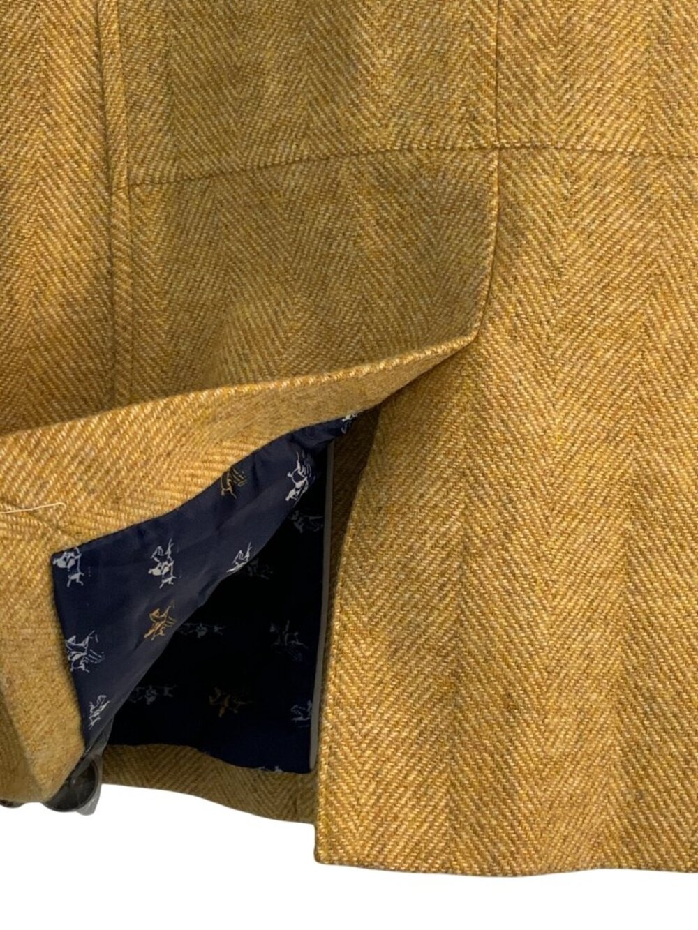 Talbots Yellow Herringbone Wool Blend Riding Jacket Size 6 NWT - Picture 9 of 12